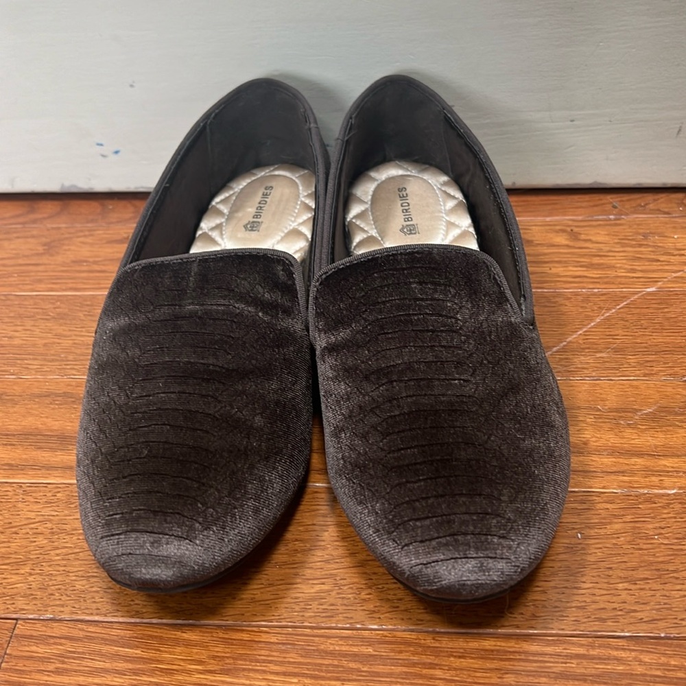 Birdies The Starling Charcoal Python Embossed Vel… - image 1